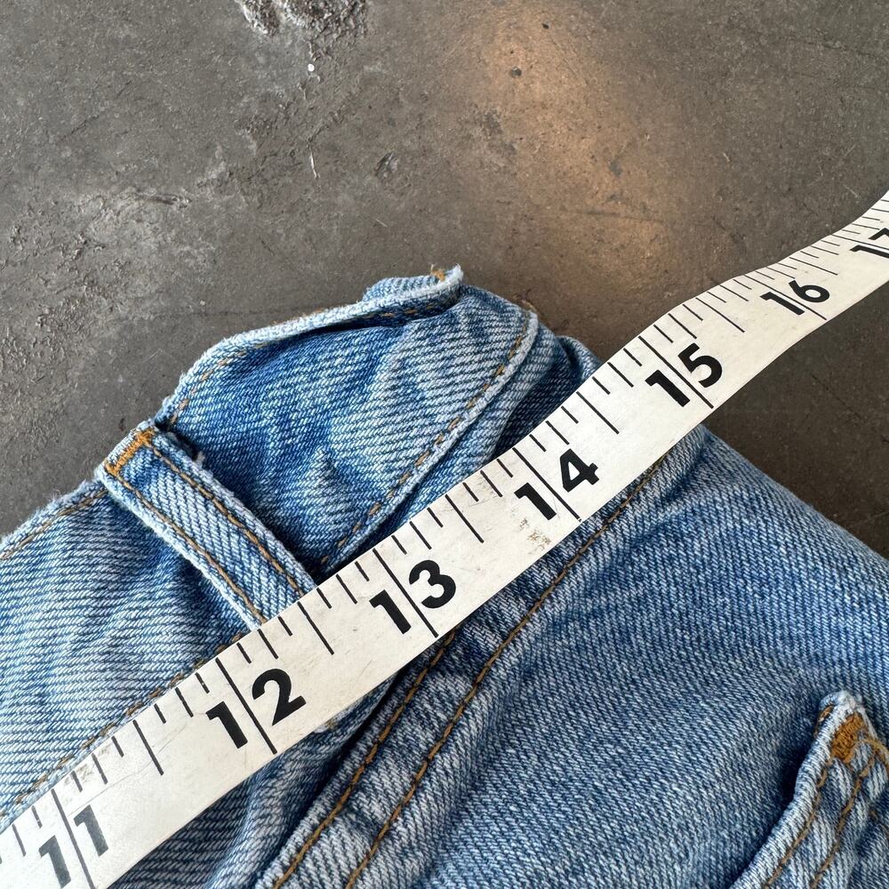 Vintage Y2k Zara Holy Distressed Light Wash Wide Leg Flare Denim Jeans Sz 6 - Picture 6 of 6